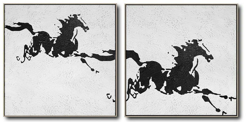Extra Large Canvas Art,Set Of 2 Minimal Painting On Canvas,Canvas Painting Wall Decor #E7E8